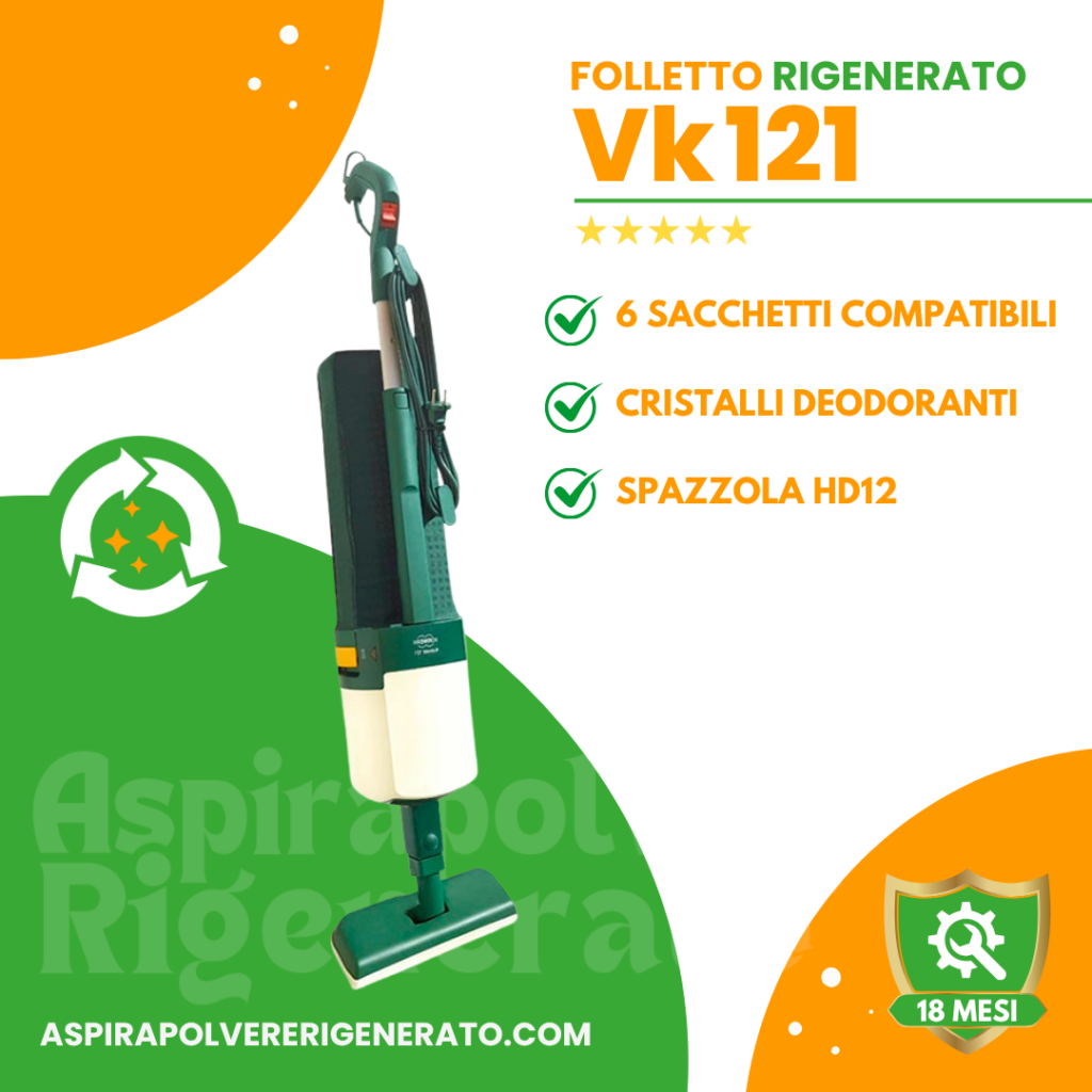 Folletto VK121 con Spazzola HD12 + Sacchetti + Cristalli Deodoranti