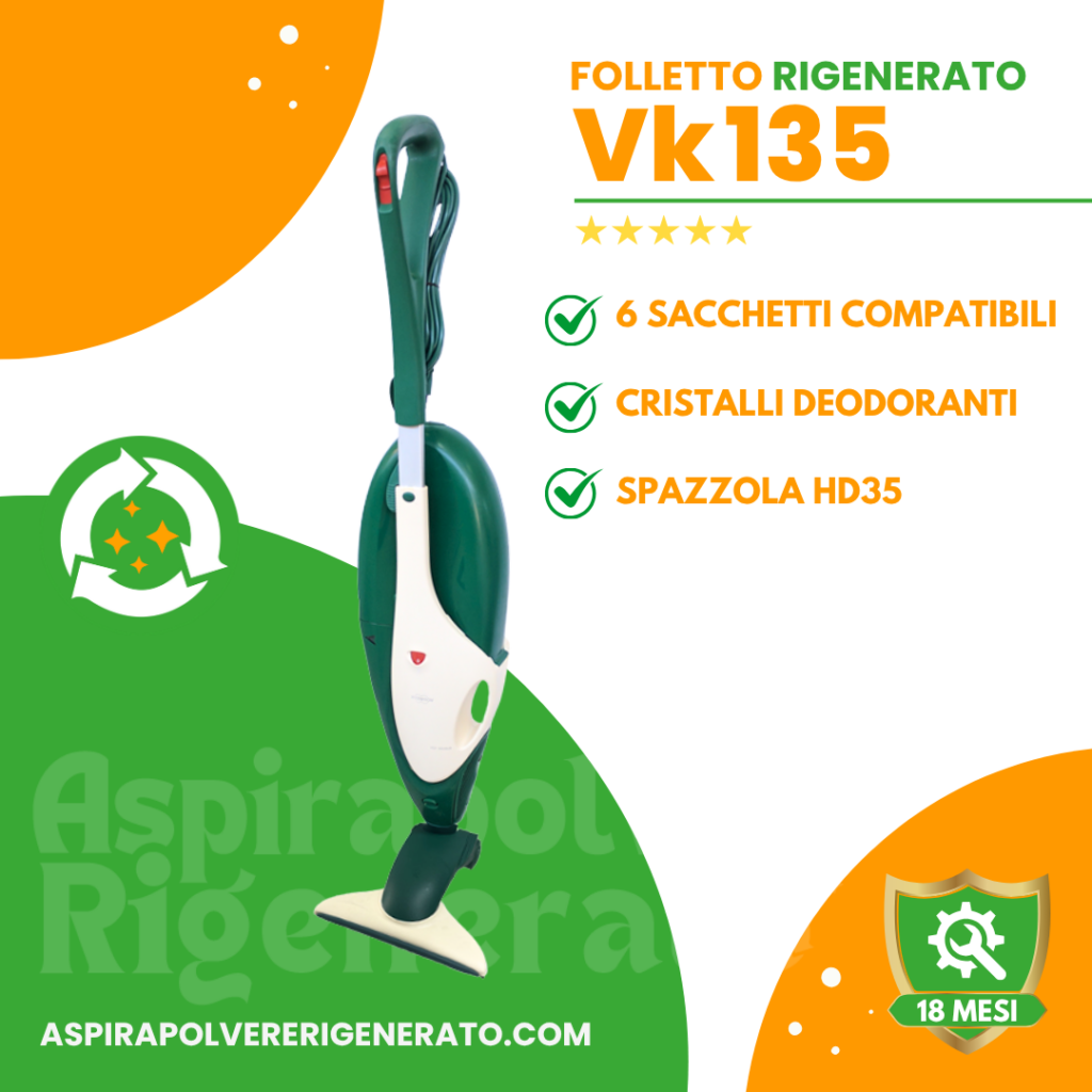 Folletto VK135 con Spazzola HD35 + Sacchetti + Cristalli Deodoranti