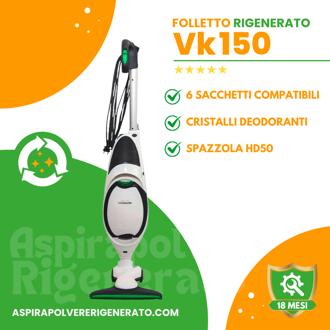 Folletto VK150 con Spazzola HD50 + Sacchetti + Cristalli Deodoranti