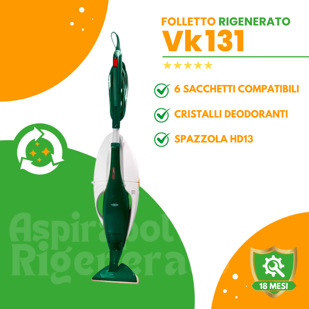 Folletto VK131 con Spazzola HD13 + Sacchetti + Cristalli Deodoranti