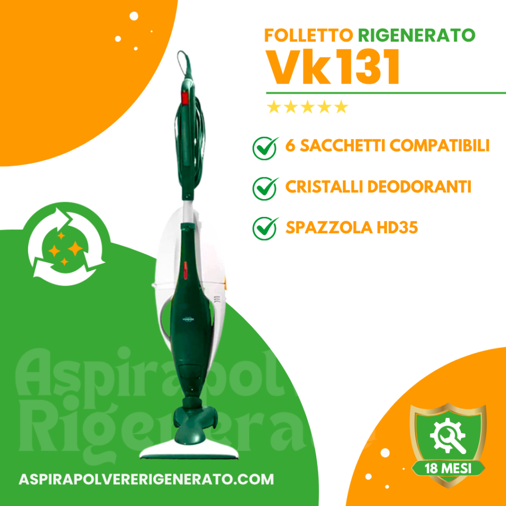 Folletto VK131 con Spazzola HD35 + Sacchetti + Cristalli Deodoranti