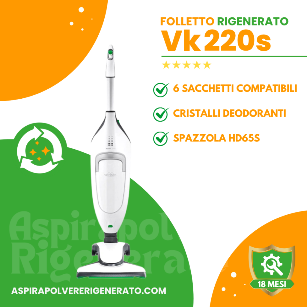 Folletto VK220s con Spazzola HD65S + Sacchetti + Profumi