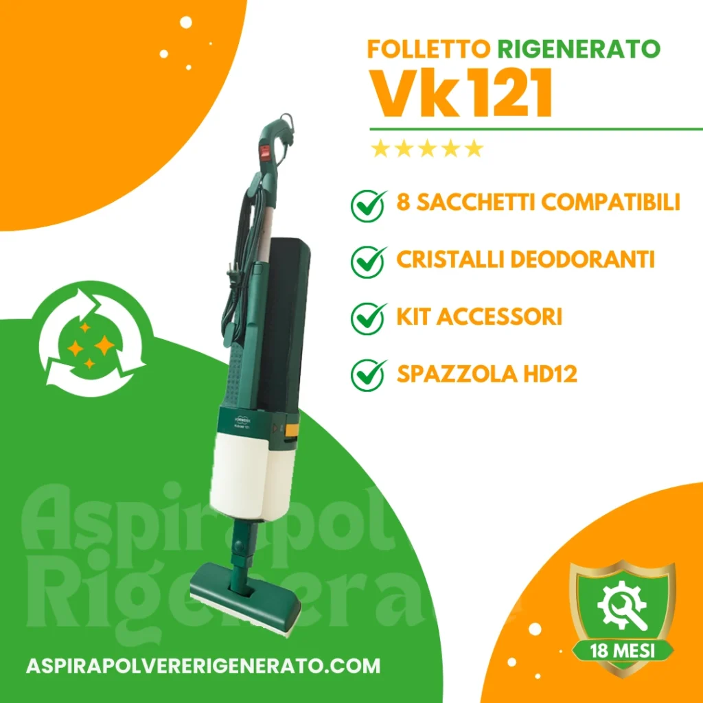 Folletto VK121 con Spazzola HD12 + Kit Tubi + Sacchetti