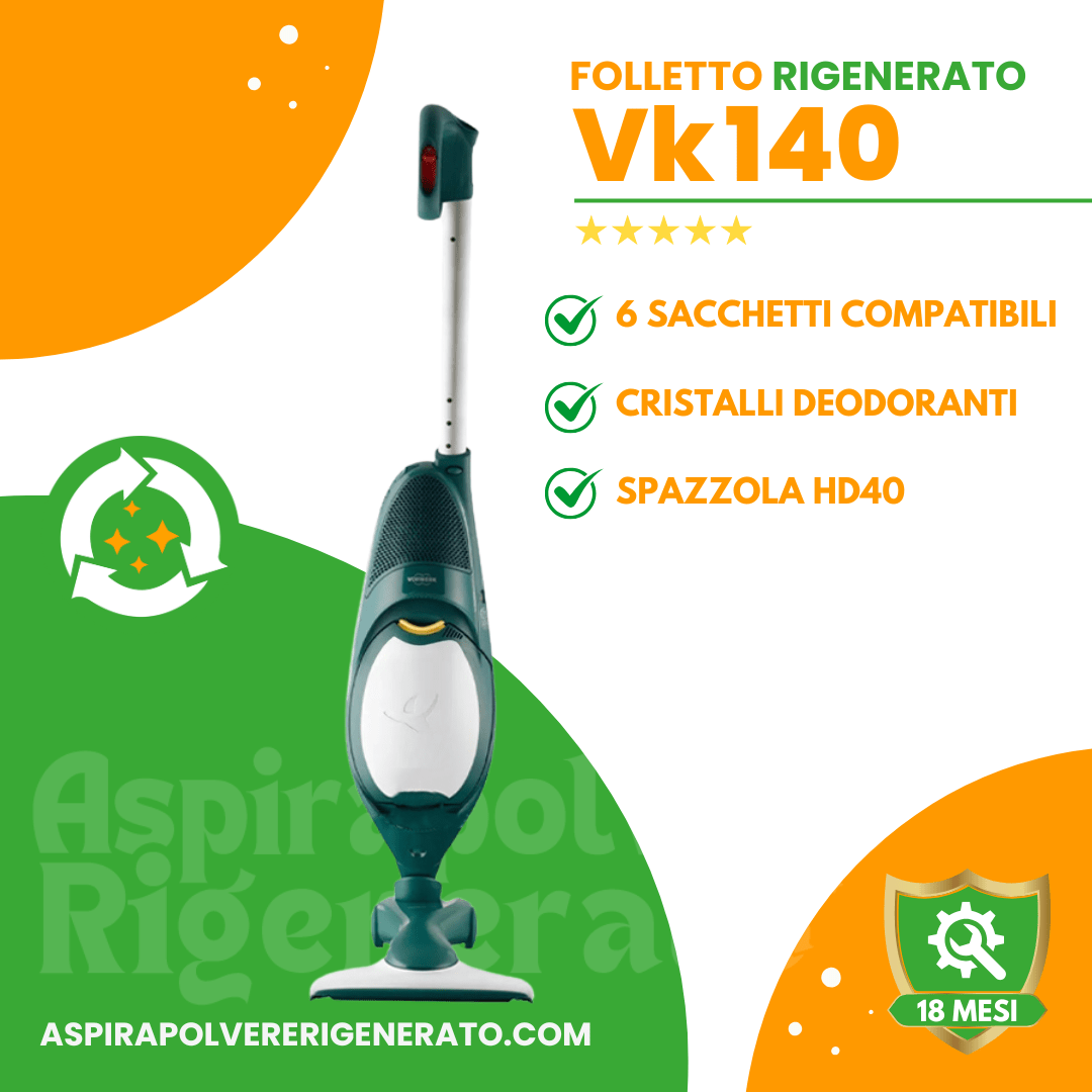 Folletto VK140 con Spazzola HD40 + Sacchetti + Cristalli Deodoranti