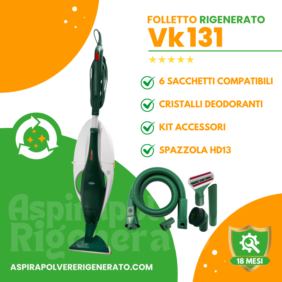 Folletto VK131 con Spazzola HD13 + Kit Tubi + Sacchetti